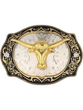 ❤️ Long Horn Bull Belt Buckle Golden Rodeo Texas Cowboy Large Western buckles